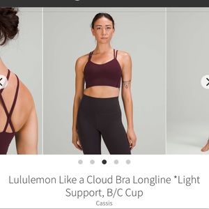 lululemon like a cloud Bra Longline *Light Support, B/C Cup NWT size 8